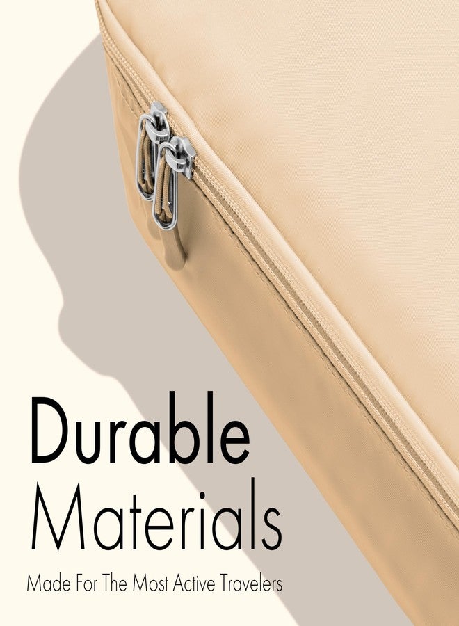 Carrywell 8 Set Packing Cubes For Travel, Not-Made In China, Luggage and Suitcase Organizer Bags, Lightweight and Waterproof Nylon, Beige - Image 5